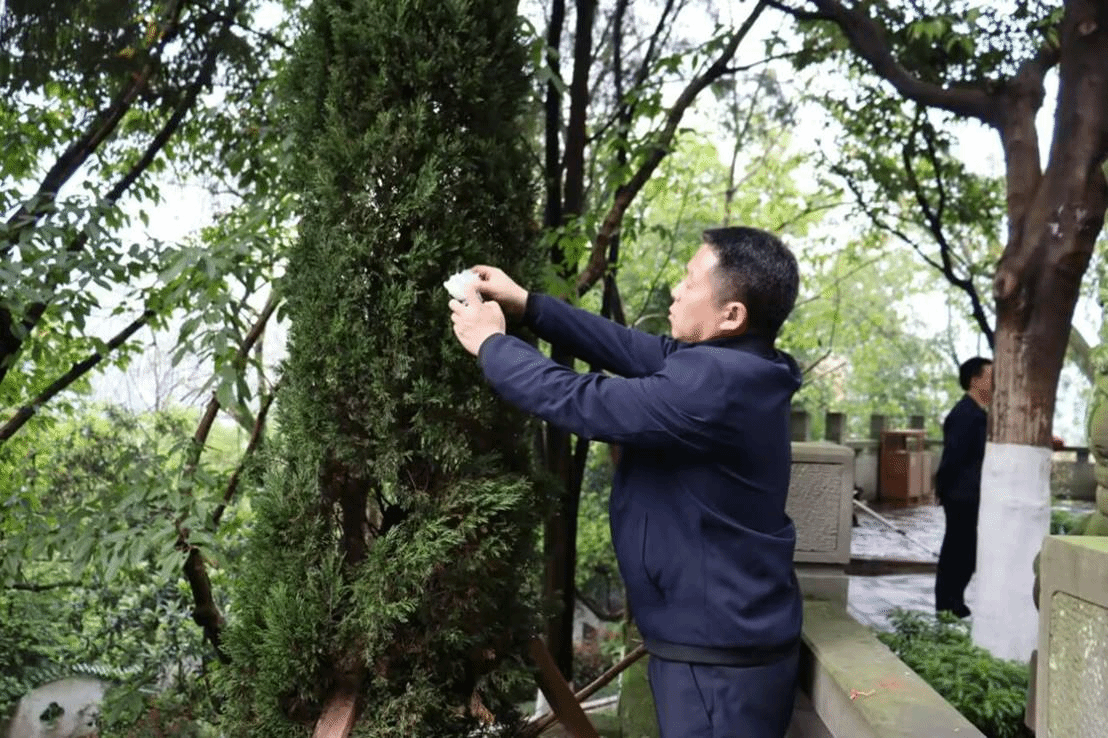 外语外贸学院党总支书记赵鹏献花
